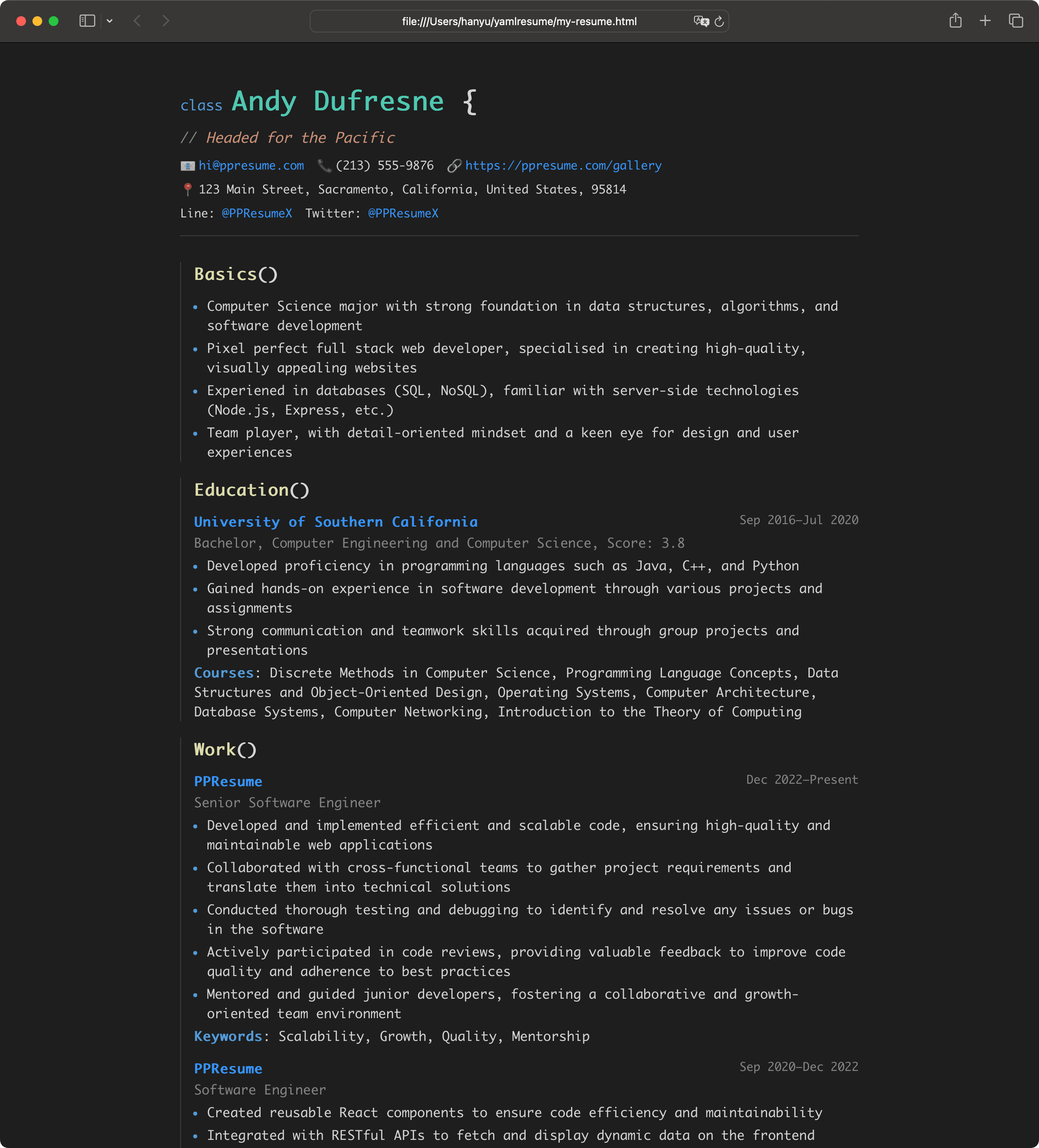 VS Code HTML template