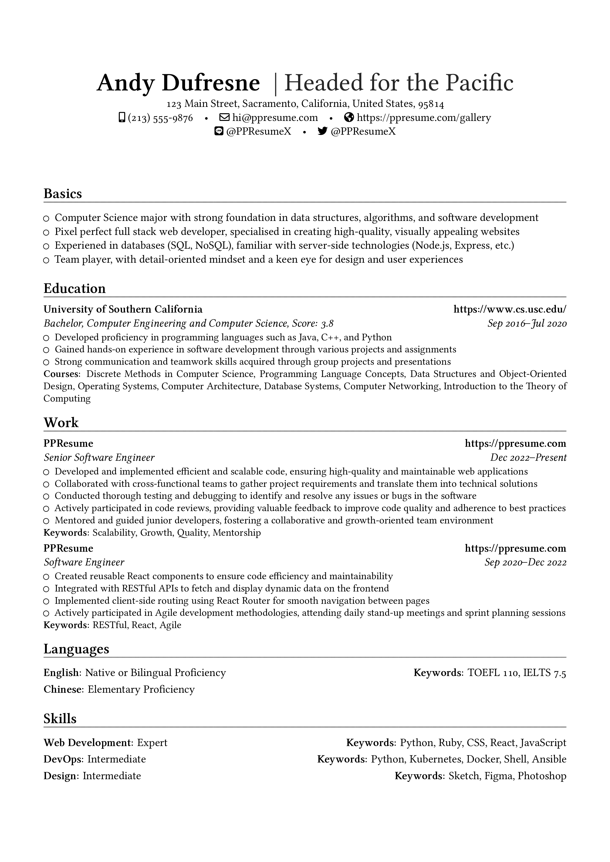 YAMLResume PDF